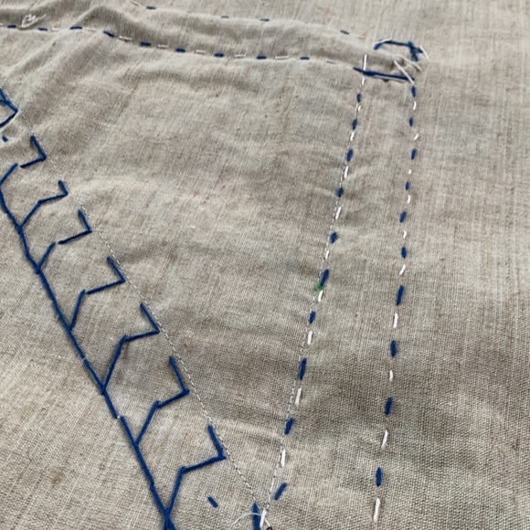 Beautiful hand appliqué and embroidery tablecloth / tapestry - Picture 10 of 12